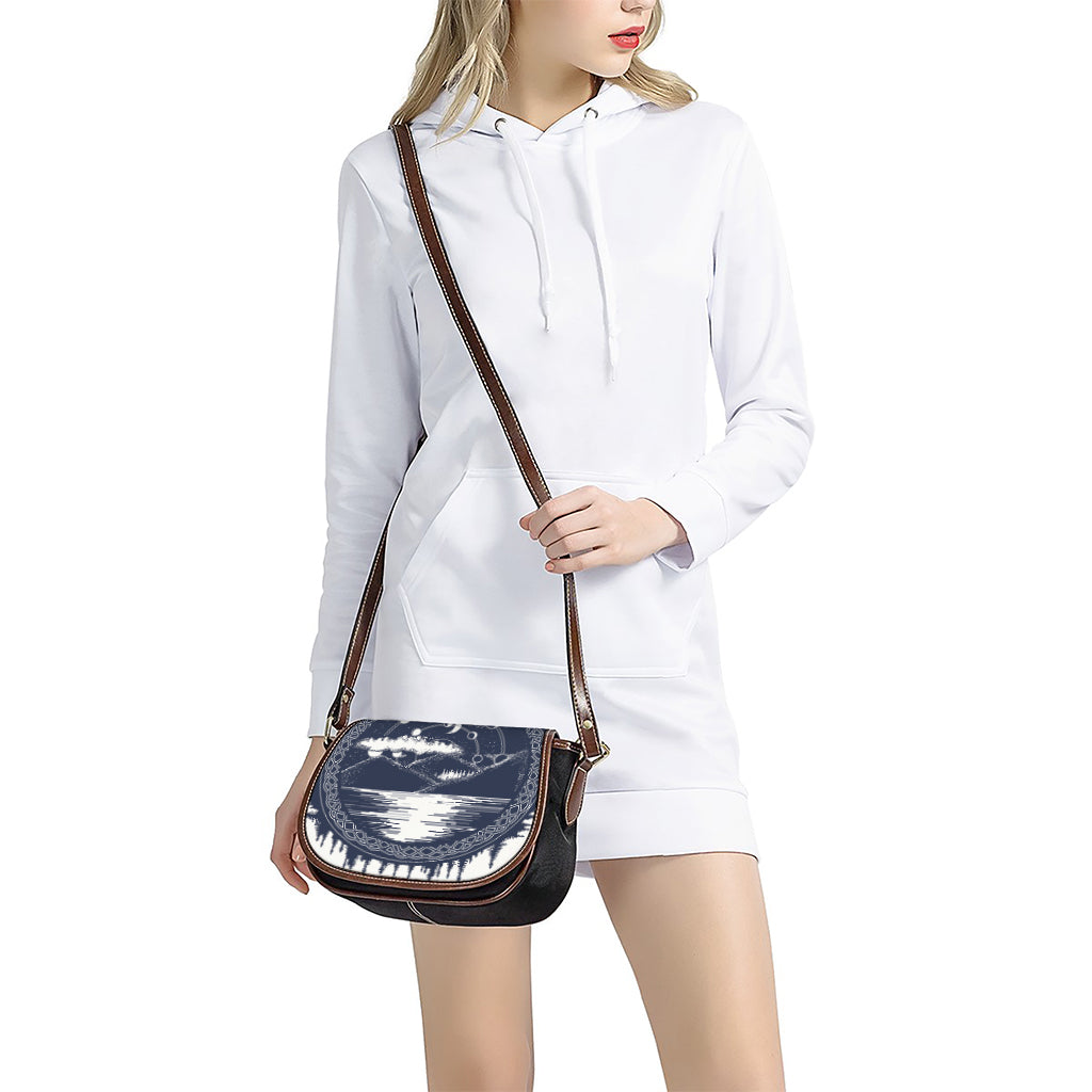 Mystical Lunar Phase Print Saddle Bag