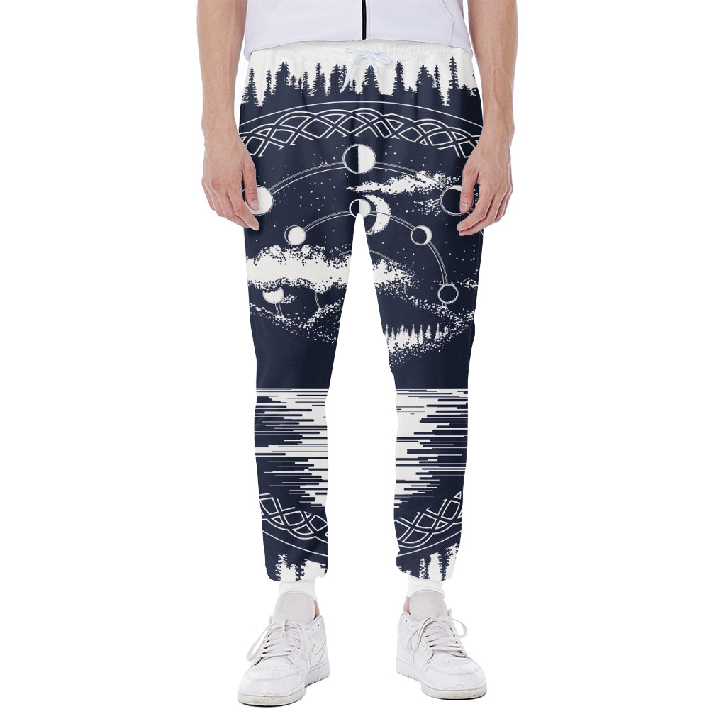 Mystical Lunar Phase Print Scuba Joggers
