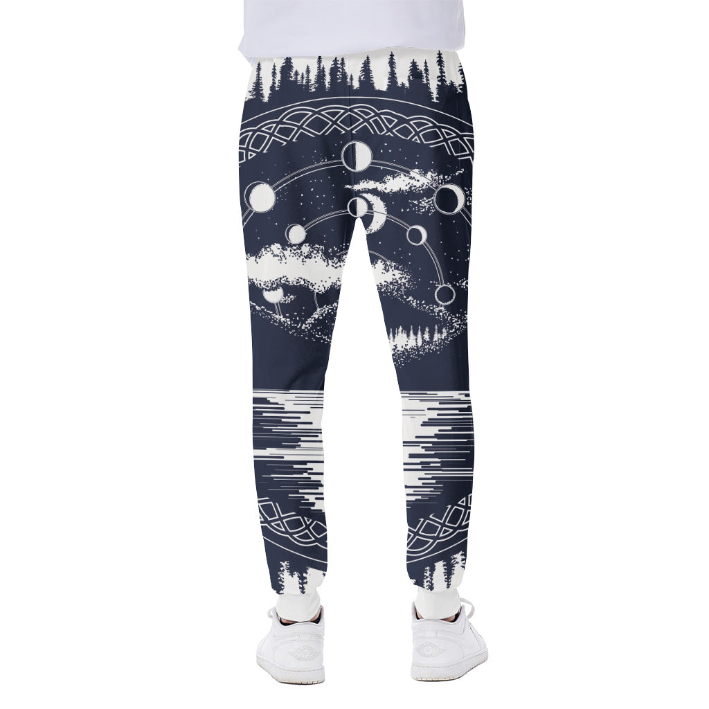Mystical Lunar Phase Print Scuba Joggers