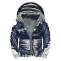 Mystical Lunar Phase Print Sherpa Lined Zip Up Hoodie