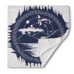 Mystical Lunar Phase Print Silk Bandana