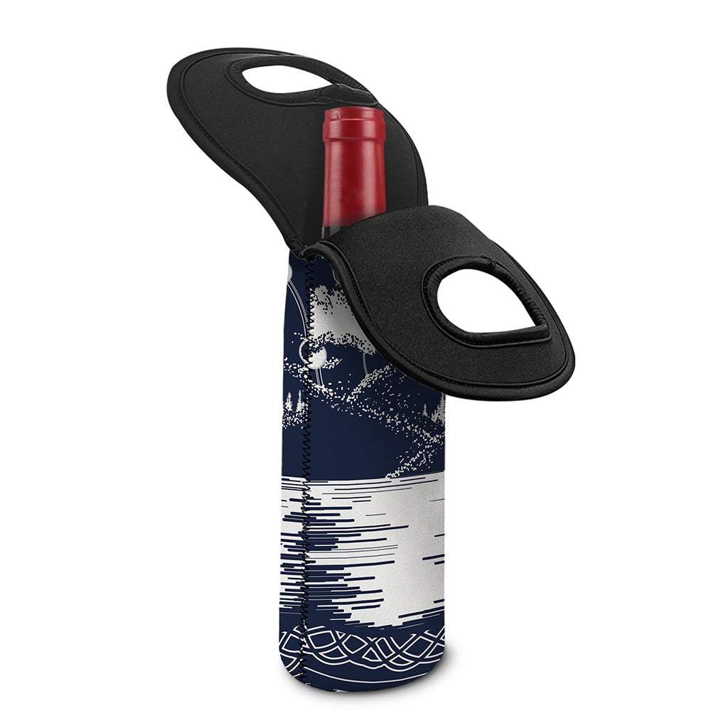 Mystical Lunar Phase Print Single Neoprene Wine Tote