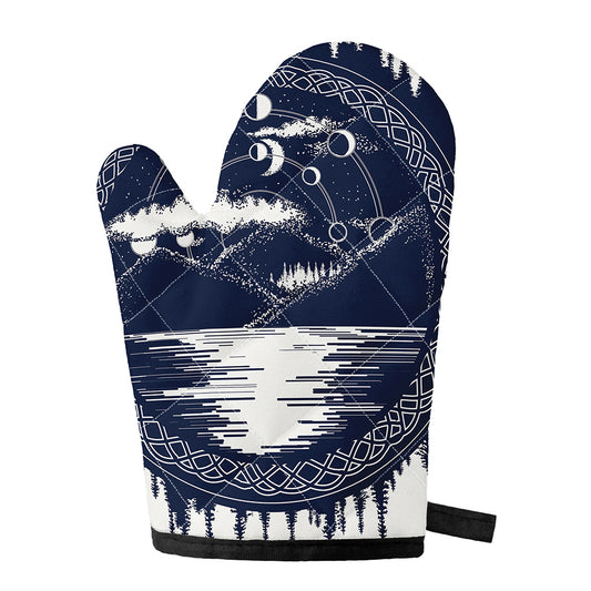 Mystical Lunar Phase Print Single Oven Mitt