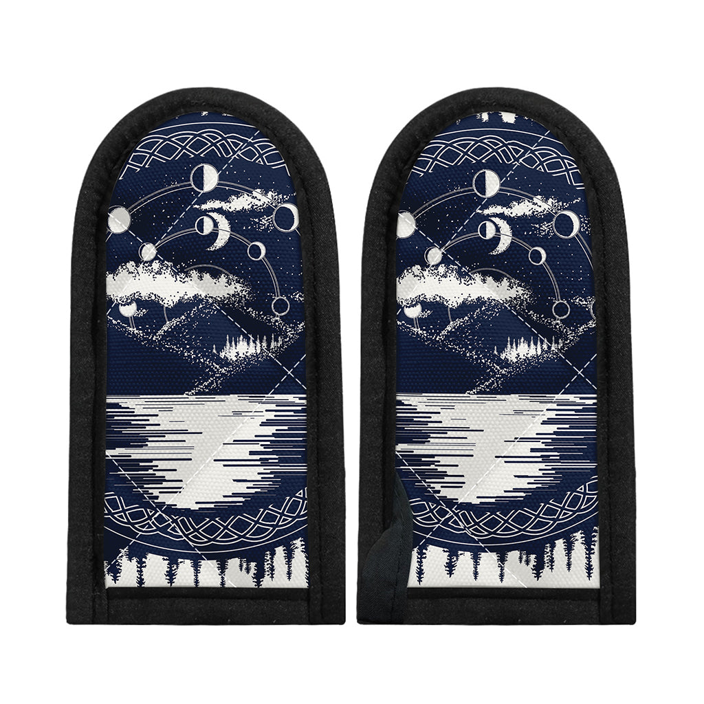 Mystical Lunar Phase Print Skillet Handle Cover