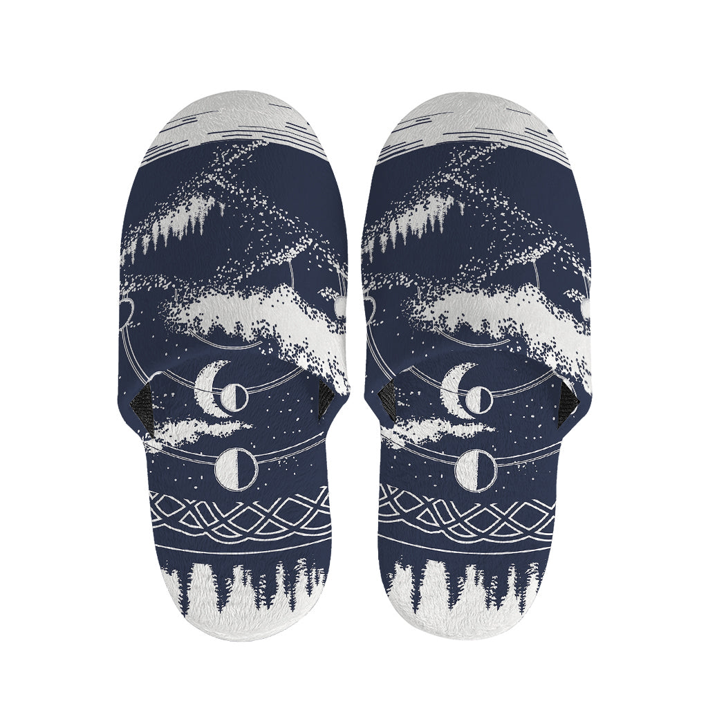 Mystical Lunar Phase Print Slippers