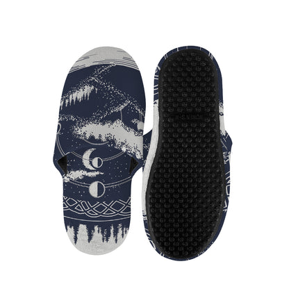 Mystical Lunar Phase Print Slippers