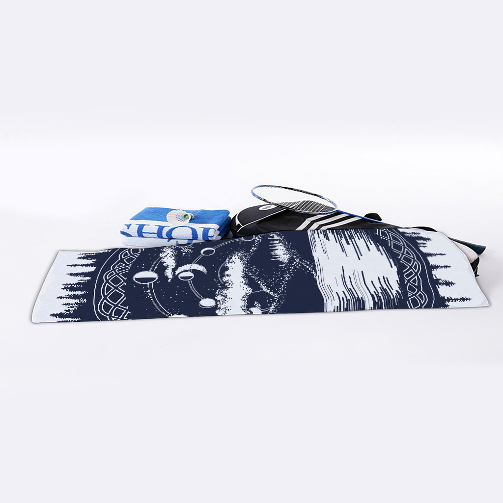 Mystical Lunar Phase Print Sports Towel