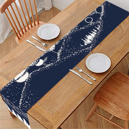 Mystical Lunar Phase Print Table Runner