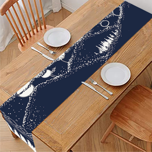 Mystical Lunar Phase Print Table Runner