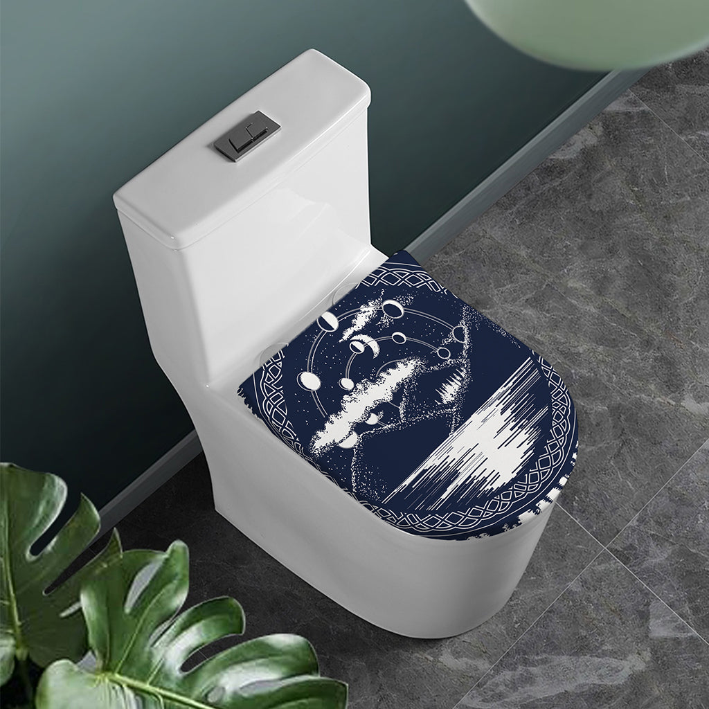 Mystical Lunar Phase Print Toilet Lid Cover