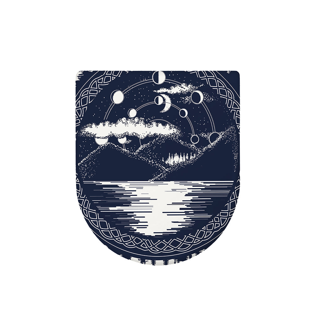 Mystical Lunar Phase Print Toilet Lid Cover