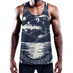 Mystical Lunar Phase Print Training Tank Top