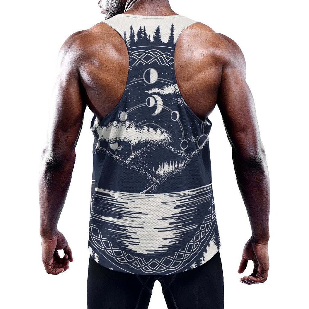 Mystical Lunar Phase Print Training Tank Top