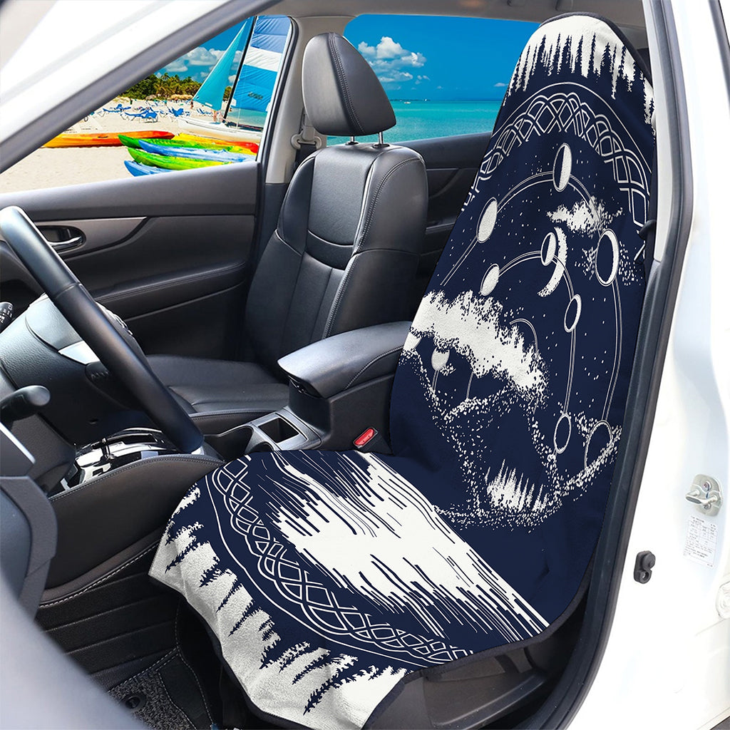 Mystical Lunar Phase Print Waterproof Car Seat Cover