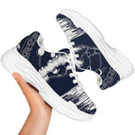 Mystical Lunar Phase Print White Chunky Shoes