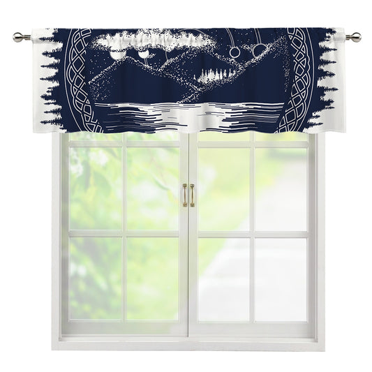 Mystical Lunar Phase Print Window Valance
