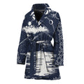 Mystical Lunar Phase Print Women's Bathrobe