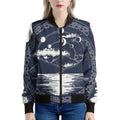 Mystical Lunar Phase Print Women's Bomber Jacket
