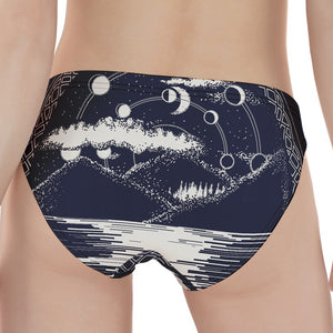 Mystical Lunar Phase Print Women's Panties