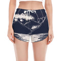 Mystical Lunar Phase Print Women's Split Running Shorts