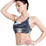 Mystical Lunar Phase Print Women's Sports Bra