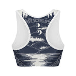 Mystical Lunar Phase Print Women's Sports Bra