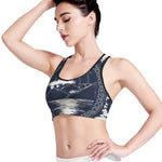 Mystical Lunar Phase Print Women's Sports Bra