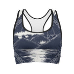 Mystical Lunar Phase Print Women's Sports Bra