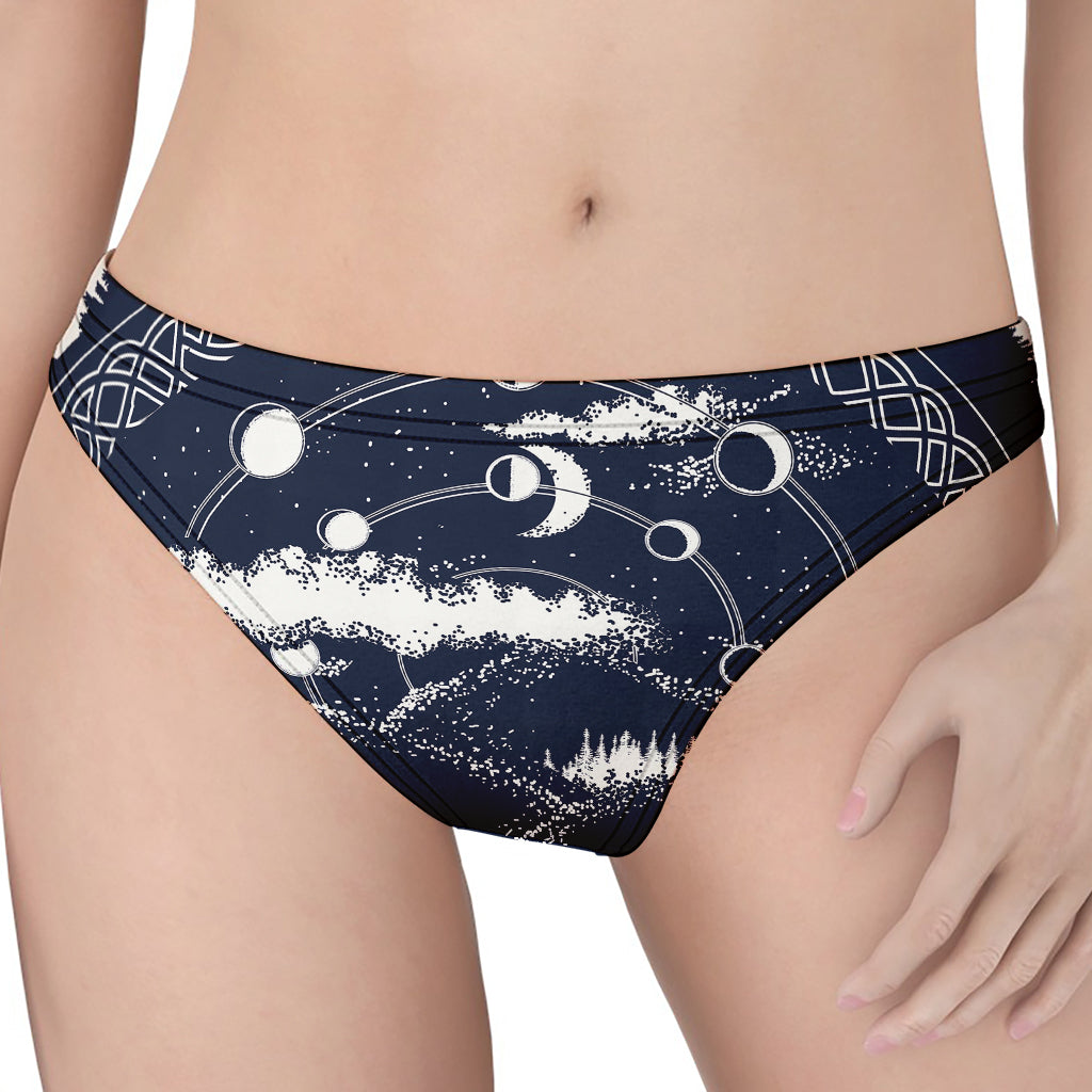 Mystical Lunar Phase Print Women's Thong