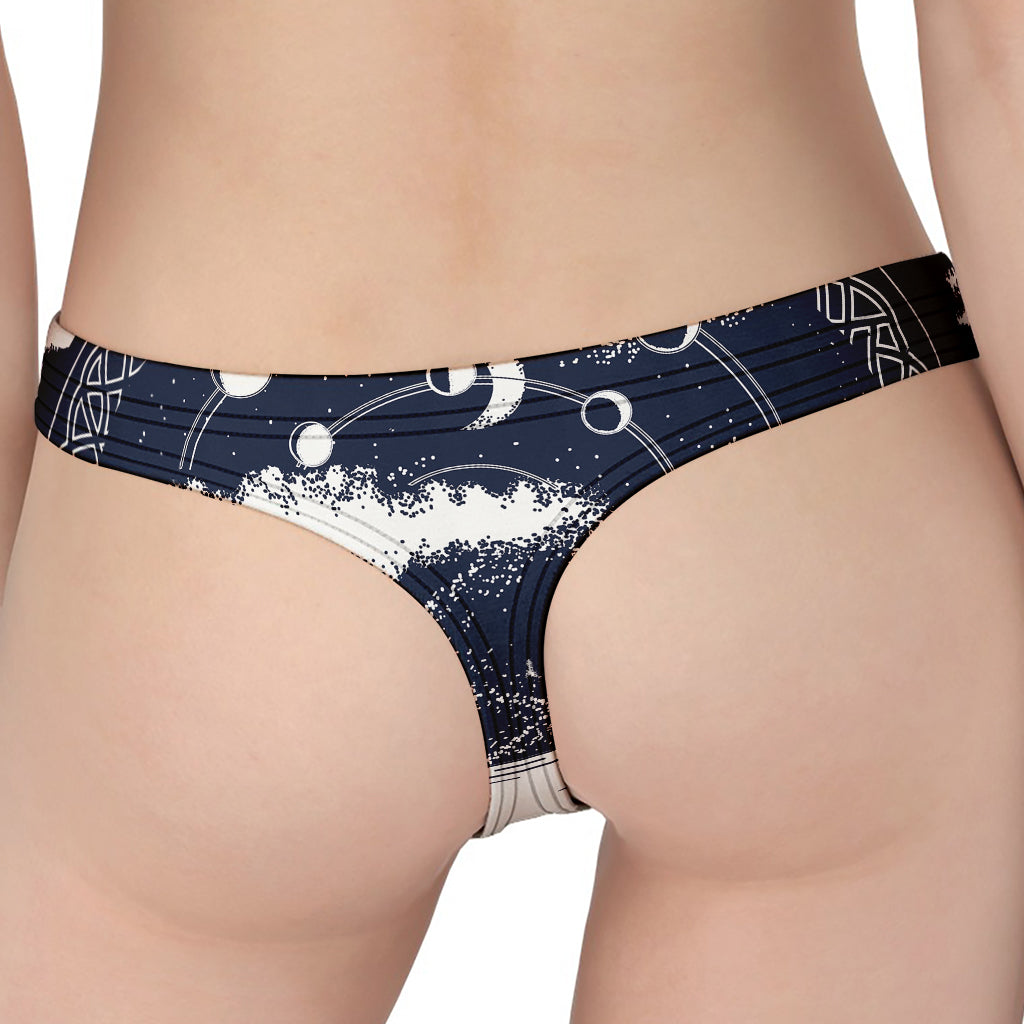 Mystical Lunar Phase Print Women's Thong