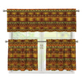 Native African Tribal Pattern Print 3 Piece Kitchen Curtains