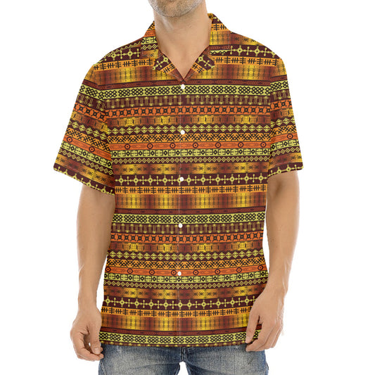 Native African Tribal Pattern Print Aloha Shirt