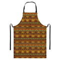 Native African Tribal Pattern Print Bib Apron With Pocket