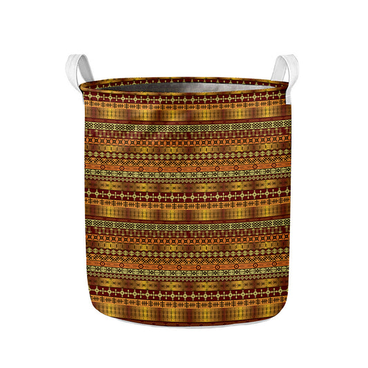 Native African Tribal Pattern Print Collapsible Laundry Basket