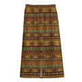 Native African Tribal Pattern Print Cotton Front Slit Maxi Skirt