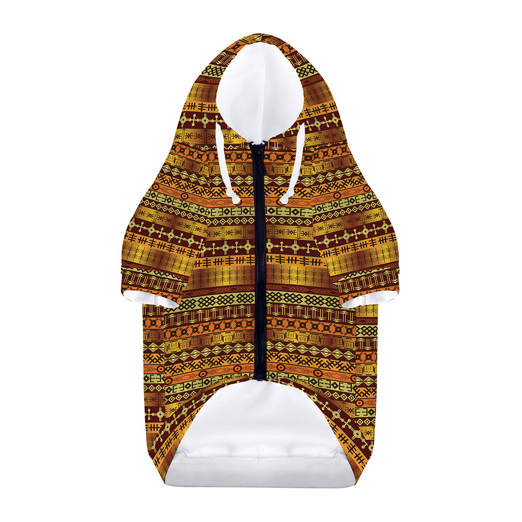 Native African Tribal Pattern Print Dog Zip Up Hoodie