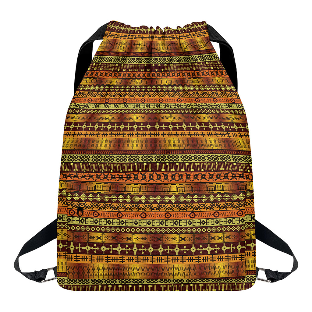 Native African Tribal Pattern Print Drawstring Backpack