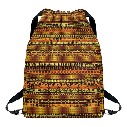 Native African Tribal Pattern Print Drawstring Backpack