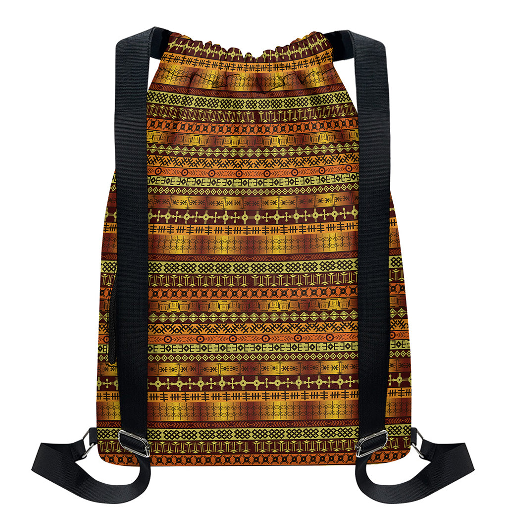Native African Tribal Pattern Print Drawstring Backpack