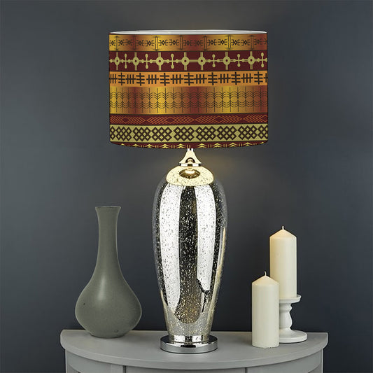 Native African Tribal Pattern Print Drum Lamp Shade