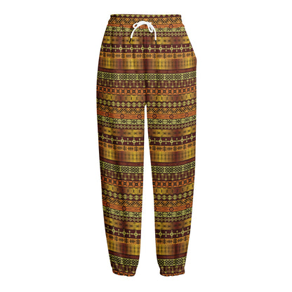 Native African Tribal Pattern Print Fleece Lined Knit Pants
