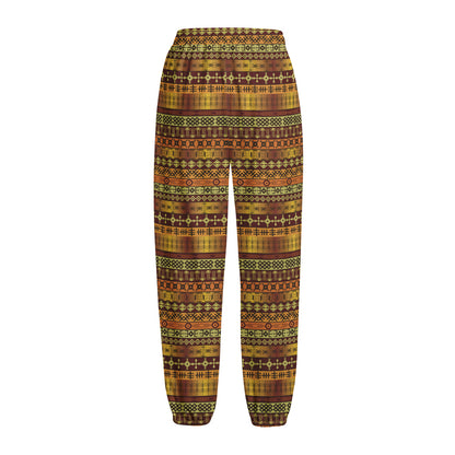Native African Tribal Pattern Print Fleece Lined Knit Pants