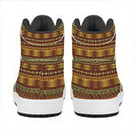 Native African Tribal Pattern Print High Top Leather Sneakers