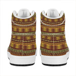 Native African Tribal Pattern Print High Top Leather Sneakers