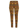 Native African Tribal Pattern Print High-Waisted Pocket Leggings