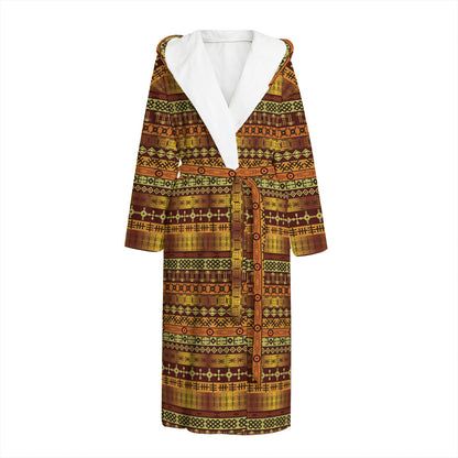 Native African Tribal Pattern Print Hooded Bathrobe