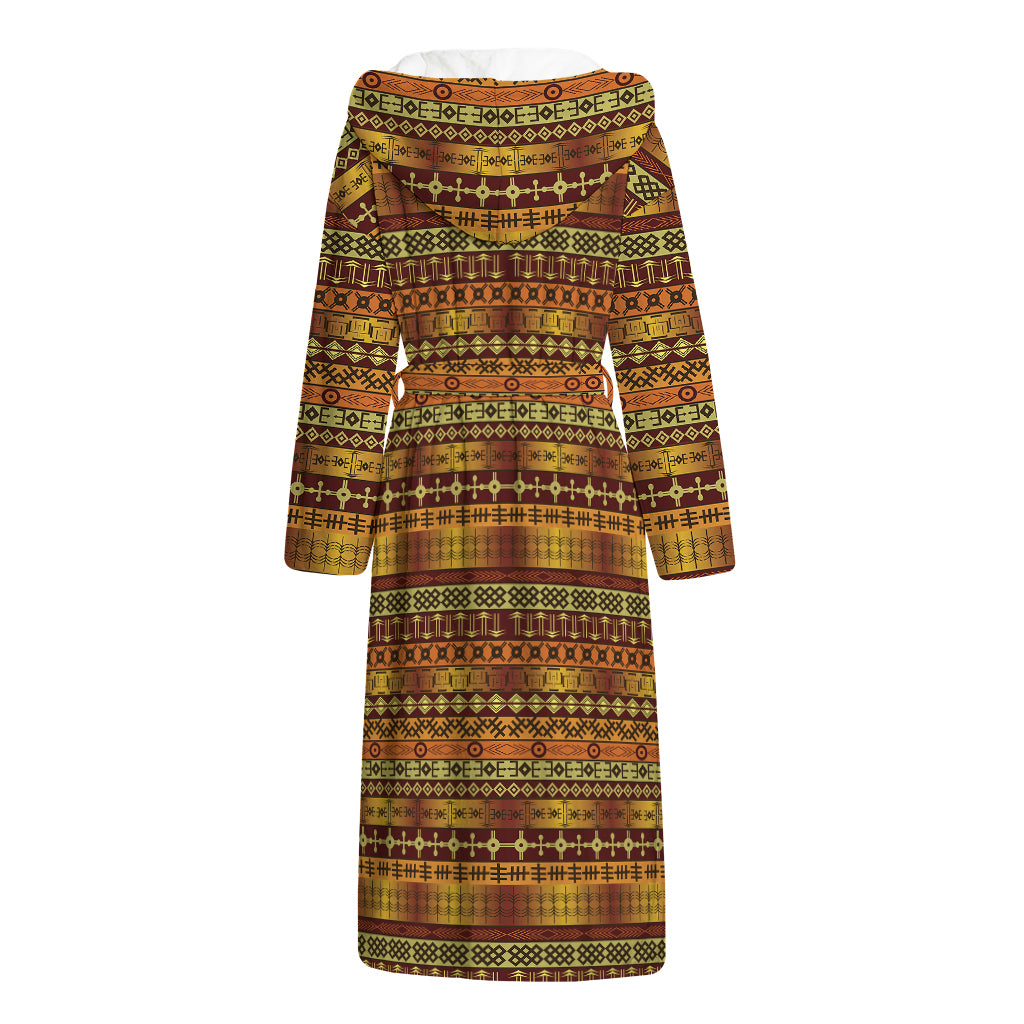 Native African Tribal Pattern Print Hooded Bathrobe