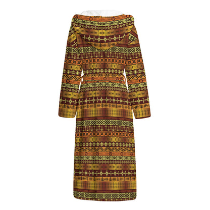Native African Tribal Pattern Print Hooded Bathrobe