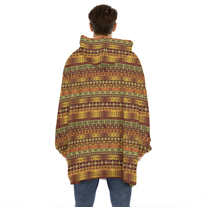 Native African Tribal Pattern Print Hoodie Blanket