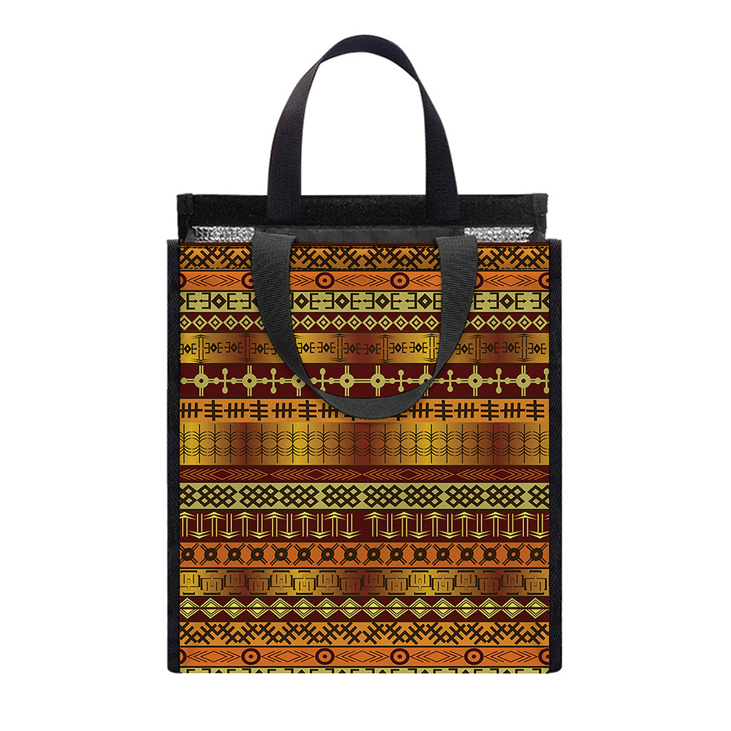 Native African Tribal Pattern Print Insulated Lunch Tote